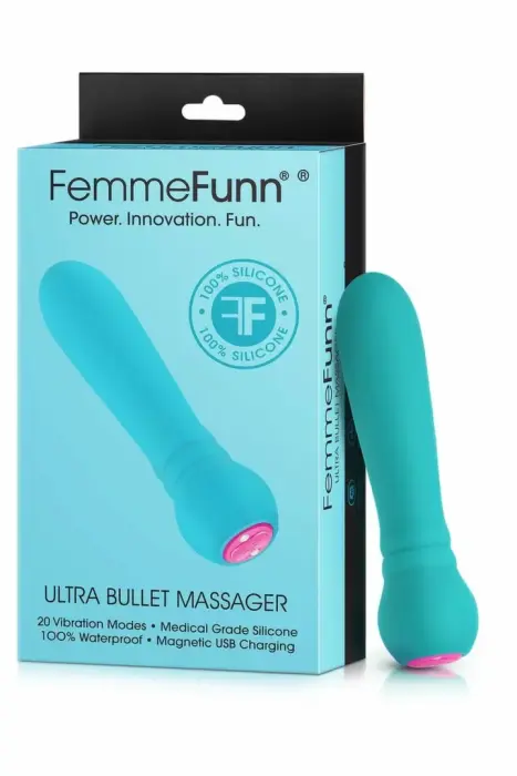 FemmeFunn Ultra Bullet – compact waterproof vibrator with 20 modes – turquoise