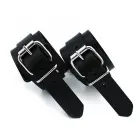 Black Leather Chain-Linked Cuffs — Photo 8
