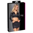 Cottelli PARTY Set - Matte Black Crop Jacket & Mini Skirt – S — Photo 1