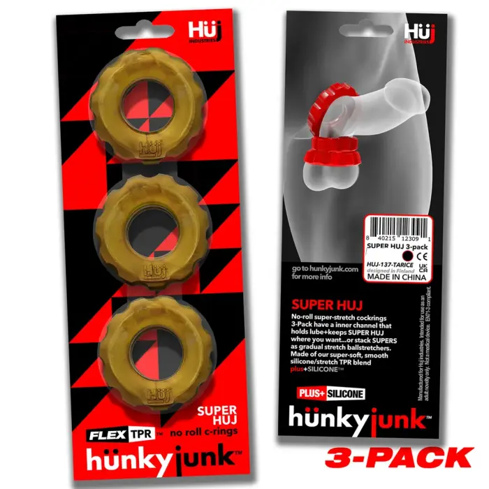 Super Huj – 3 gab. elastīgi dzimumlocekļa gredzeni – bronzas metālika