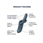 Satisfyer Heat Flex 4 vibrējošs un sildošs klitora stimulators – 16 cm (6.3″) – zils — Foto 5