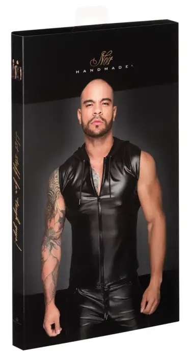 Noir Missbehaved Sleeveless Hoodie – Black – L