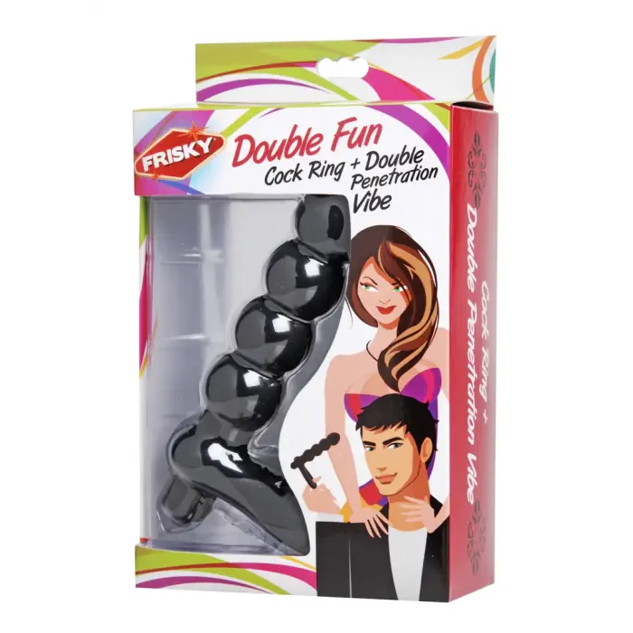 Double Fun vibrējošs erekcijas gredzens – 10 cm Foto 1