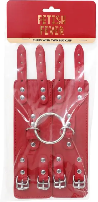 Fetish Fever - Cuffs with two buckles - Red Photo