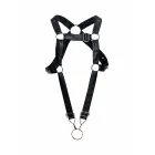 DNGEON Cross Cockring Harness – melns – One Size — Foto 7