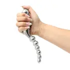 Kõver metallist soontega dildo – 20 cm (8″) — Foto 2