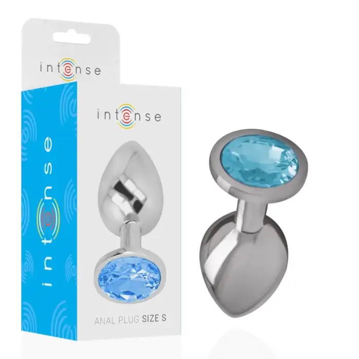 Intense Aluminum Anal Plug S Blue Crystal Jewel – 7 cm – Blue