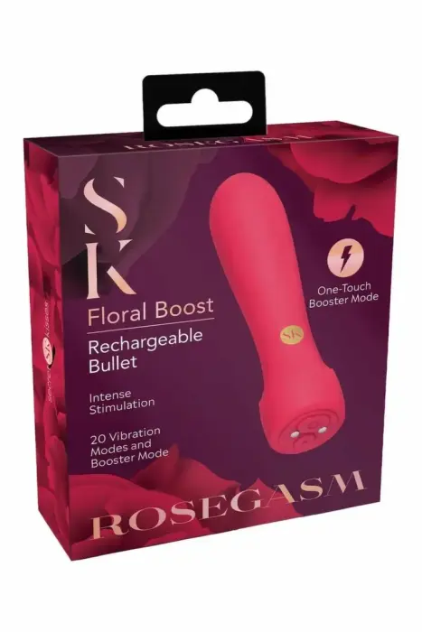 Secret Kisses Rosegasm Floral Boost Bullet – перезаряжаемый вибратор с 20 режимами – розовый – 10,8 см