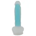 Tumsā spīdošs reālistisks dildo – 20.5 cm (8.1″) – Tirkīza — Foto 4