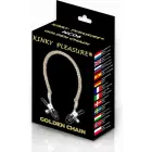 Kinky Pleasure zelta krāsas krūšu galu skavas ar ķēdīti — Foto 1