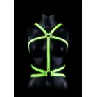 Ouch! Tamsoje šviečiančios kūno petnešos – neoninė žalia/juoda – L/XL — Nuotrauka 2