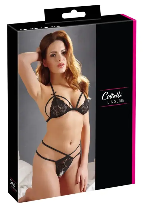 Lace Lingerie Set – Black – S