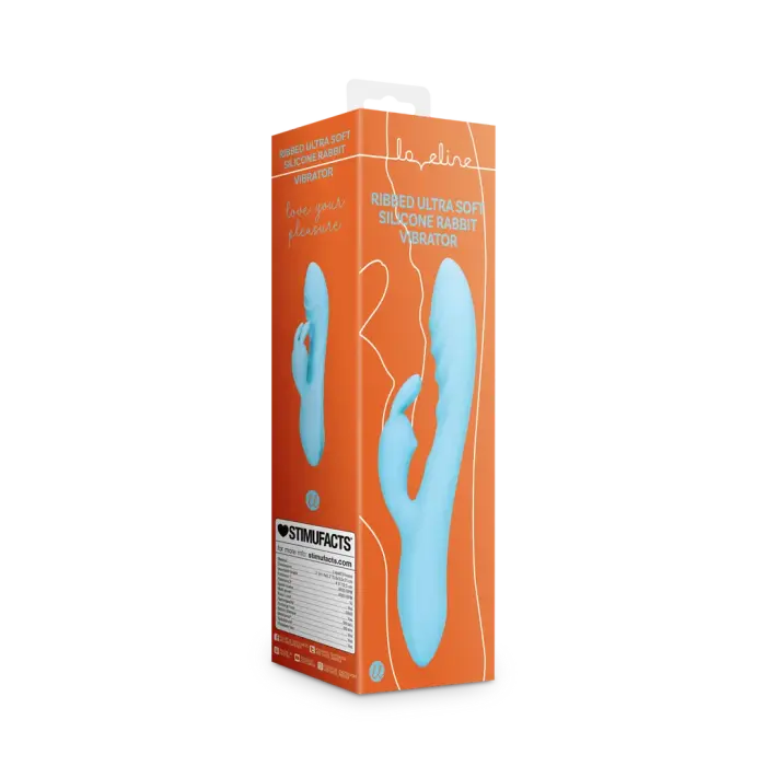 Rievots truša vibrators – 18 cm (7″) – zils