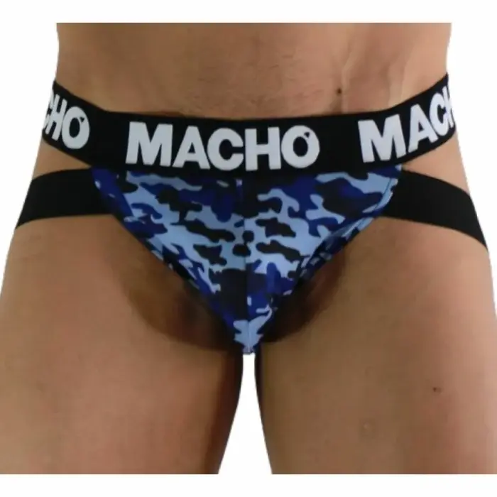 Macho MX28MA – jockstrap with double rear straps – military blue – XL