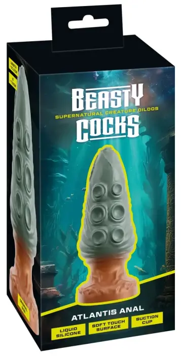 Beasty Cocks Atlantis anālais dildo – 21 cm (8.3″) – Metālisks – Daudzkrāsains