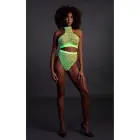 Turtle Neck Crop Top and High Waist Panty Set – Neon Green – One Size — Photo 3