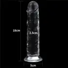 LoveToy Flawless Clear Dildo – realistlik dildo – TPE – läbipaistev – 17,8 cm — Foto 7