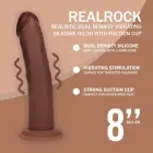 Vive REA219 – dual-density curved vibrating dildo with suction cup – brown – 20.3 cm — Photo 5