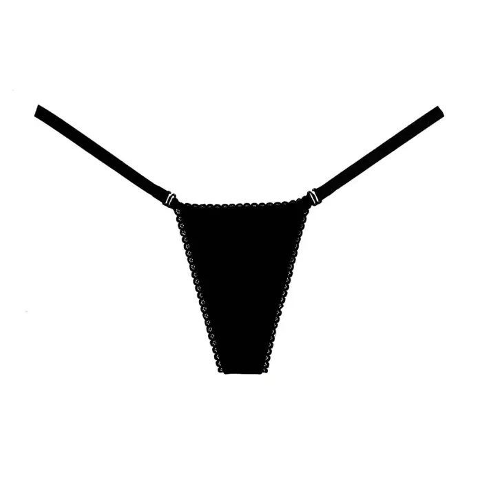 Sametist stringid – mustad – One Size Photo