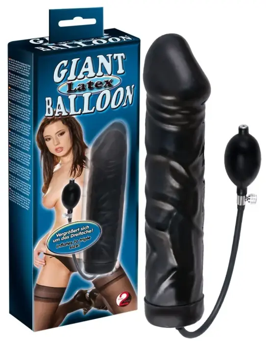Melns milzīgs piepūšams dildo – 31.5 cm (12.4″) Foto 4