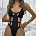 Tri-Cutout Strappy Bodysuit – L/XL – Black — Photo 3