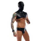 Svenjoyment Bondage men's set – hooded crop top, thong, leash, 2 cuffs – black – S — Photo 3