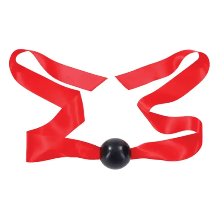 Sportsheets S&M Amor – satin ball gag with red ribbon – adjustable