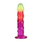 Doc Johnson Crystal Jellies Classic Dong – elastīgs želejas dildo – varavīksnes – 19,1 cm — Foto 6
