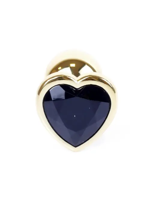 Plug-Jewellery Gold Heart анальная пробка – 7 cm (2.8″) – Черная