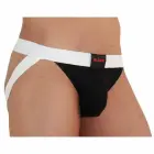 BURN 004 – jockstrap – shiny black/white – M — Photo 1