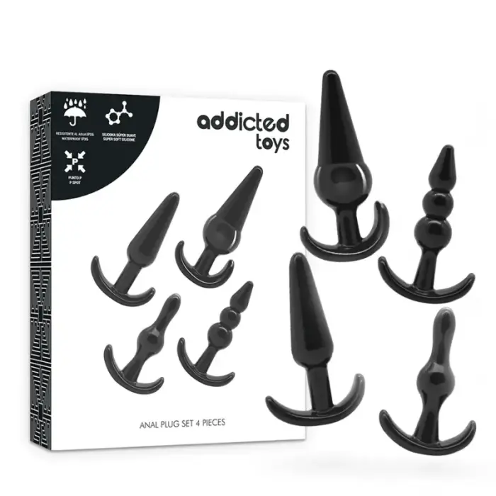 Addicted Toys 4 elastīgu anālo spraudņu komplekts – silikona