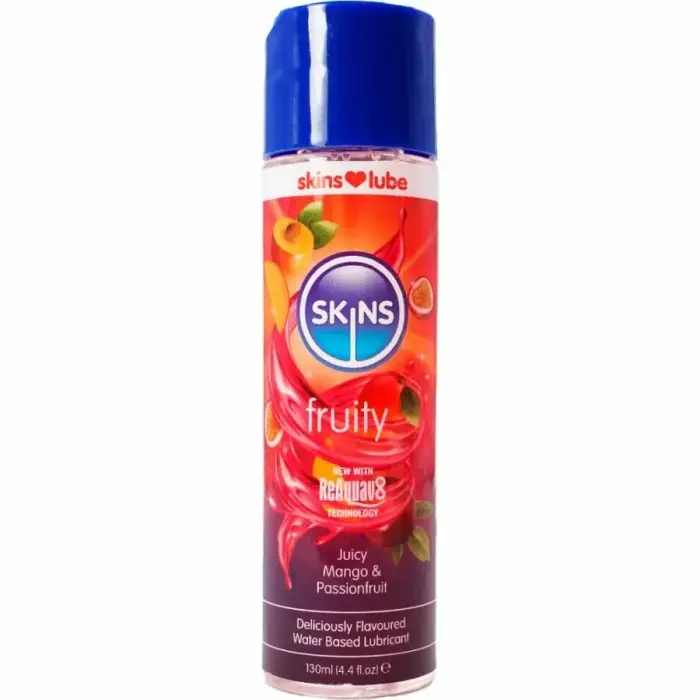Skins Fruity lubrikants uz ūdens bāzes Mango un pasifloras augļi – 130 ml