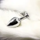 Long Fox Tail Anal Plug – 7 cm – White — Photo 2