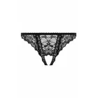 Christine Kylie – ziedu mežģīņu string ar atvērtu soli – melns – S/M — Foto 4