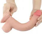 Sliding Skin двухслойный дилдо – 9'' (23 см) – Телесный — Фото 5