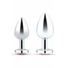b-Vibe Jewel Heart – metallist anaalpistikute treeningkomplekt roosa südamekiviga – 2 tk – tsinksulamist — Foto 2