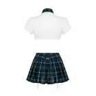 Christine Naughty Schoolgirl – plaid skirt, crop top & necktie set – white – M — Photo 5