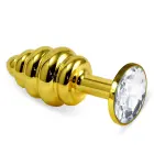 Zelta spirālveida anālais spraudnis – 6.9 cm (2.7″) – Caurspīdīgs — Foto 1
