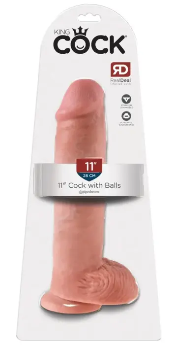 KC 11 Realistic Dildo with Balls and Suction Cup – 28 cm (11″) – Glow in the Dark