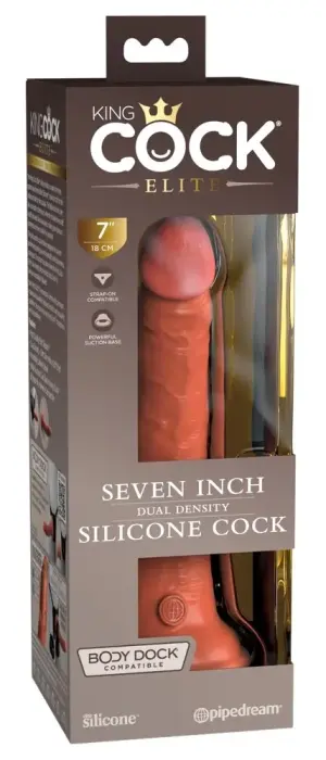 King Cock Elite KCE 7 divslāņu dildo – 21 cm (8.3″) – miesas krāsa