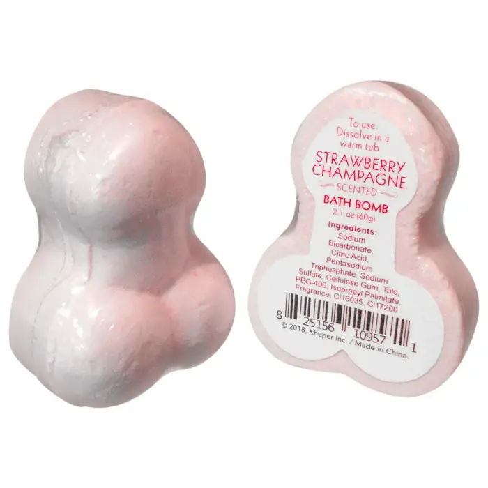 Naughty penis formas vannas bumba – zemeņu un šampanieša Foto 1