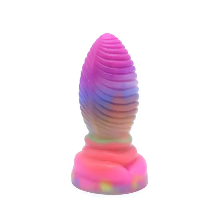 Kiotos Monstar Beast tumsā spīdošs dildo – 16.5 cm (6.5″) – Daudzkrāsains