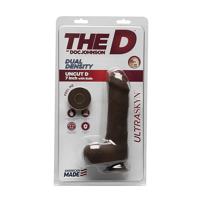 Uncut D - Realistiškas ULTRASKYN dildo su sėklidėmis – 18 cm (7″)