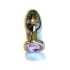 Analinis kištukas su brangakmeniu L rožinis – 10.5 cm (4.1″) — Nuotrauka 1