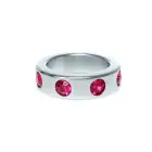 Metal Cock Ring with Pink Diamonds – Medium — Photo 4