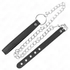 KINK ādas gredzens ar 60 cm metāla ķēdi un regulējamu ādas siksnu 21.5x2 cm – melns — Foto 4
