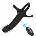 Armony dildo peeniserõngaste ja puldiga juhitava vibraatoriga – 9 režiimi – must — Foto 1