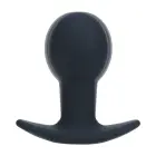 Вибрирующая силиконовая анальная пробка с одной луковицей – черная Фото num