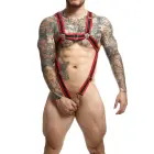DNGEON Cross Cockring Harness – sarkans – One Size — Foto 6