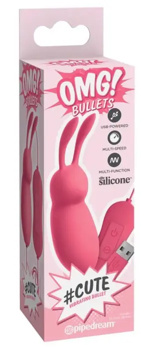 OMG! Bullets #Cute вибропуля с кроличьими ушками – 8.3 cm (3.3″) – розовая